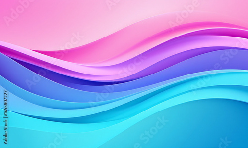 Abstract Colorful Waves:  Serene Pastel Pink, Purple, and Blue Gradient Background