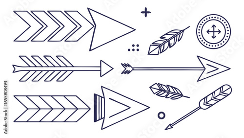 set of hand drawn arrows