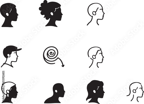 Diverse silhouette portraits artistic fashion icons