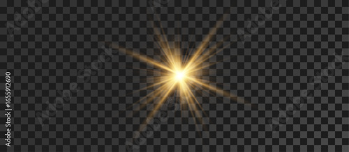 Glow, starburst, flare, sparkle, shine PNG. Radiant star PNG Overlay with transparent effect, bright light burst, warm yellow aura and cosmic glow, perfect for fantasy design, abstract energy