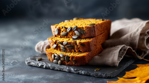 Wallpaper Mural Autumn seasonal loaf with pumpkin flavor and rustic style Torontodigital.ca