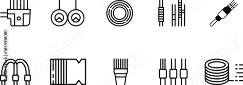 Collection of electrical components and wiring illustrations
