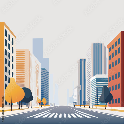 Looking up at tall buildings on a City street during the daytime