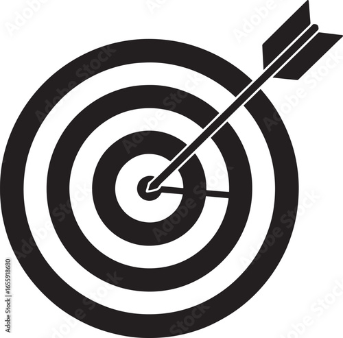 Arrow hitting the bullseye on a target illustration silhouette royalty free stock photos premium quality