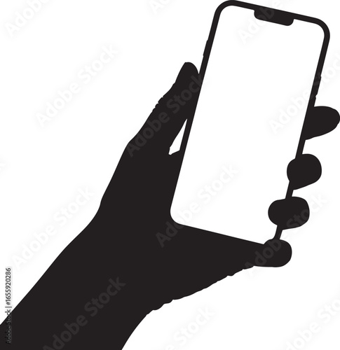 hand holding a smartphone illustration silhouette royalty free stock photos premium quality