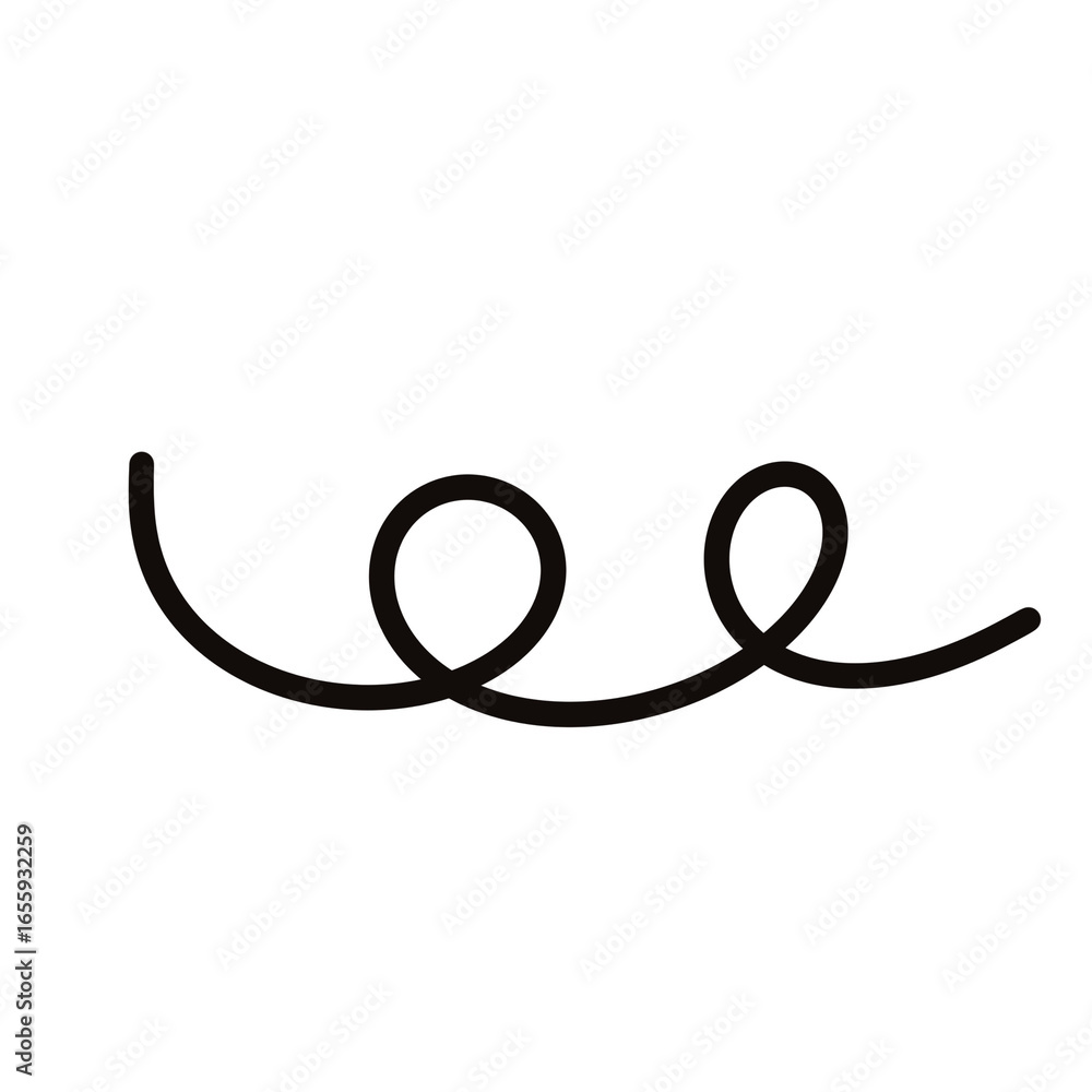 spiral string on a white. rope with knot. black and white. black arrow. red arrow on white background. spiral string on a white. rope with knot. black and white. black arrow. red arrow on white background.