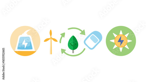 Renewable energy sources wind solar hydro power and battery storage for sustainable future solutions