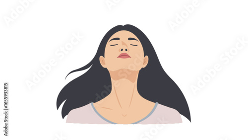 Woman meditating mindfulness stress relief relaxation breathing exercise wellbeing peace of mind zen calm