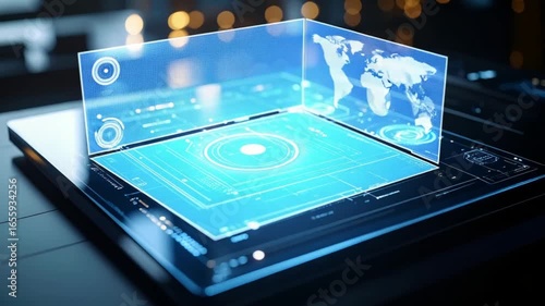 Wallpaper Mural Futuristic tablet interface design illustration Torontodigital.ca