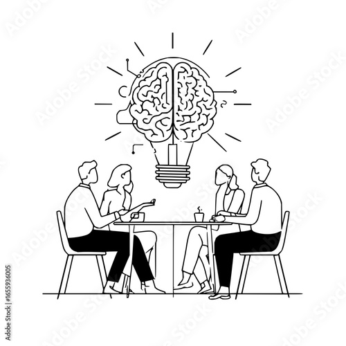 Brainstorming meeting idea generation creative team collaboration innovation solution discussion strategy session