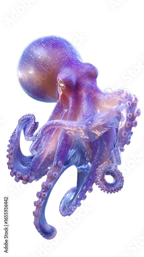 Mesmerizing Bioluminescent Deep-Sea Octopus Radiating Colors