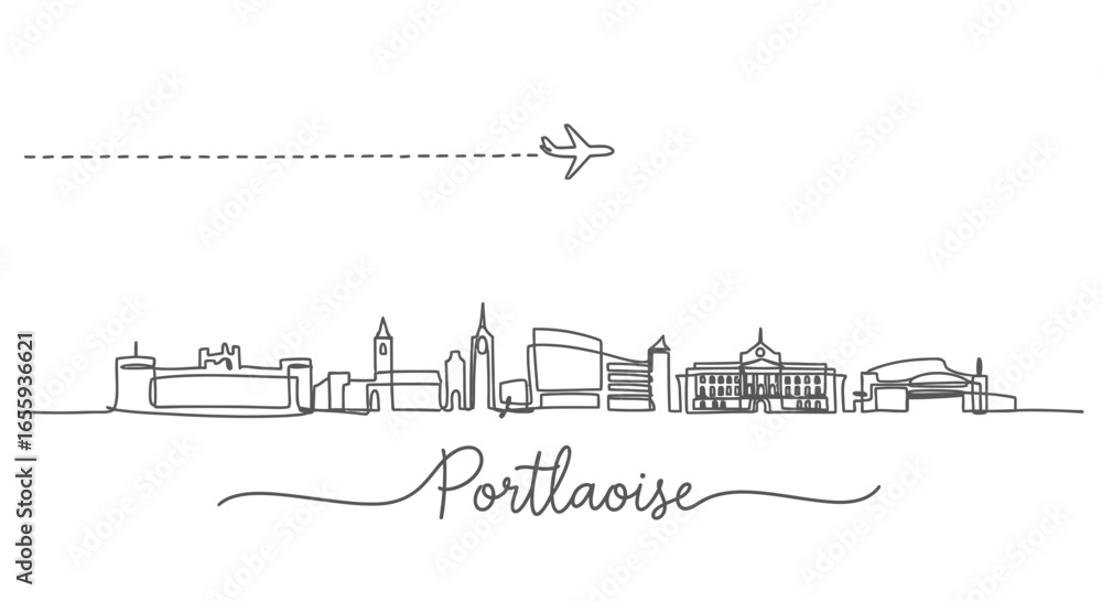 Obraz premium Portlaoise Skyline Ireland Landmark Minimal.