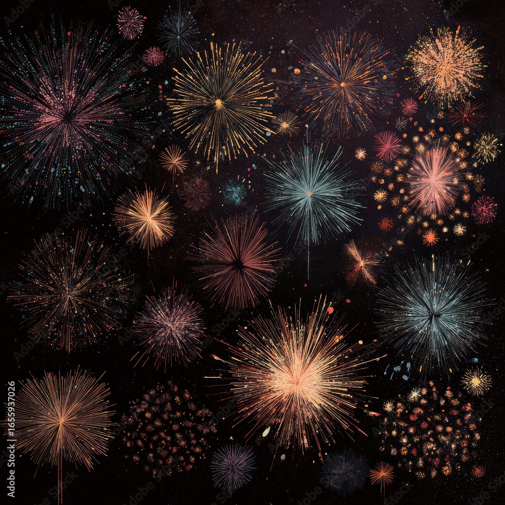 Naklejka premium new year celebration fireworks design