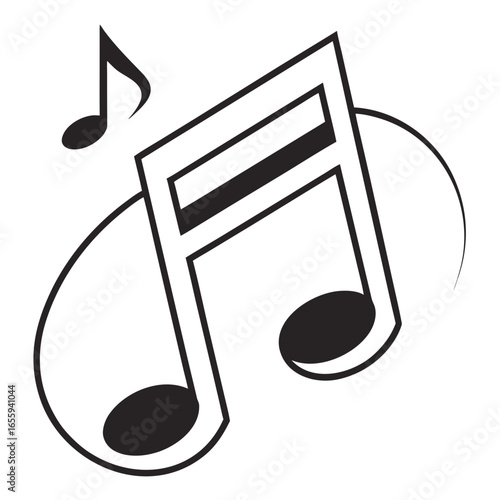 Musical note with sound wave, , representing music, melody, and harmony