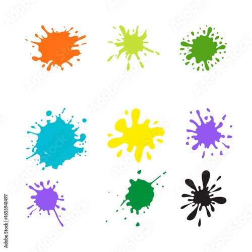 Set of colorful blots icon.