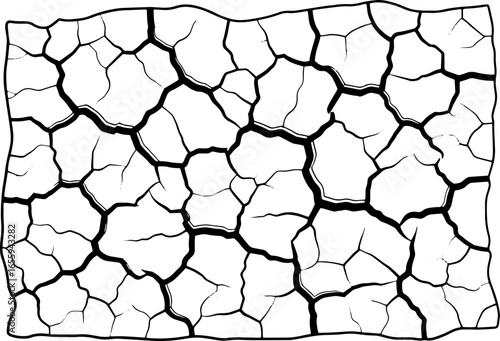 Cracked earth texture illustration symbolizing drought, climate change, and environmental issues, originally scalable vector graphic