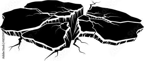 Dramatic earth crack vector illustration symbolizes fragility, destruction, and change for impactful designs and creative projects