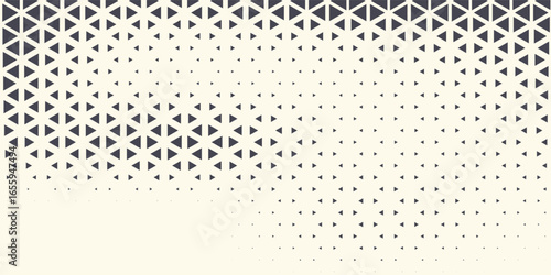 Triangular Halftone Texture Retrowave Vector Geometric Technology Abstract Background. Half Tone Triangles Retro Colored Pattern. Minimal 80s Style Dynamic Tech Structure Wallpaper