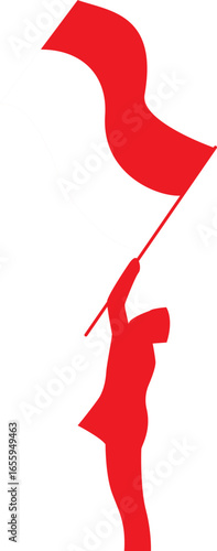A joyful cartoon character leaping with arms raised in celebration, showing pure happiness.