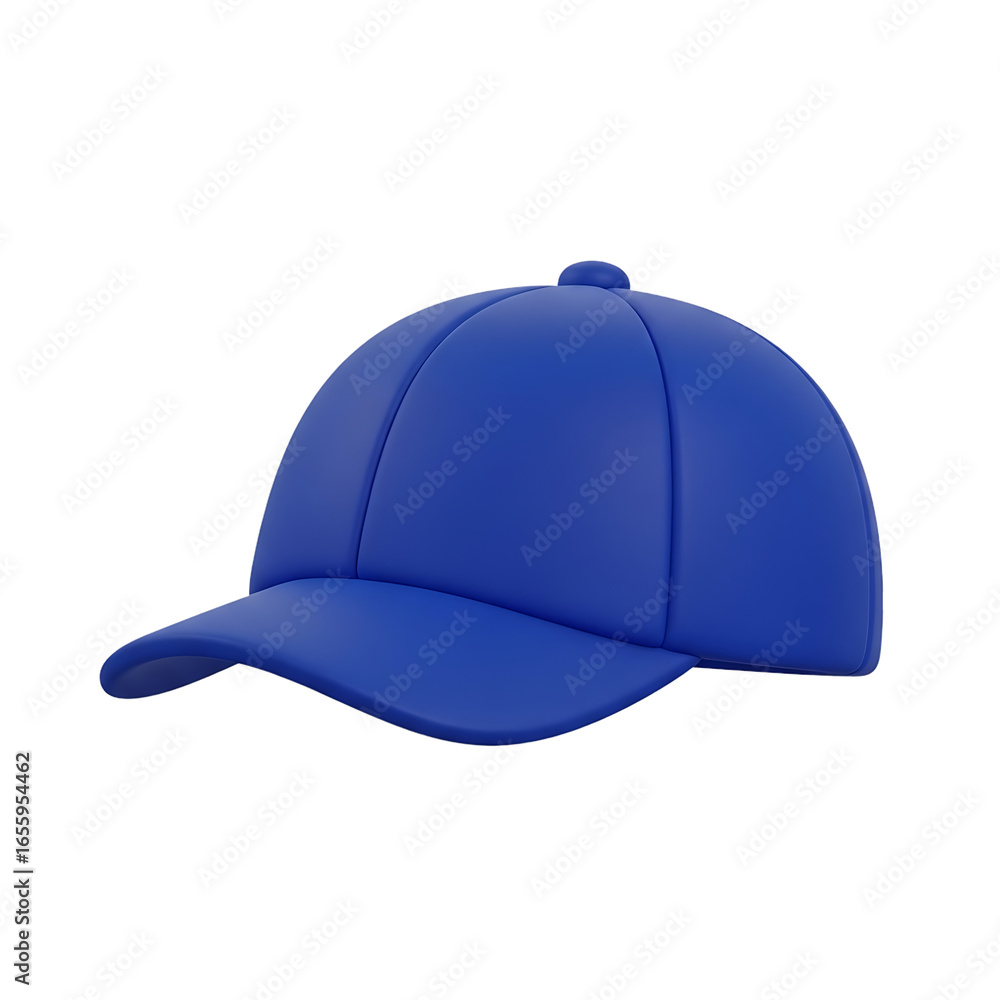 Fototapeta premium Vibrant blue baseball cap isolated on a black background