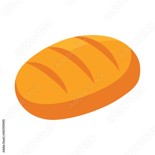 loaf of bread isolated on white