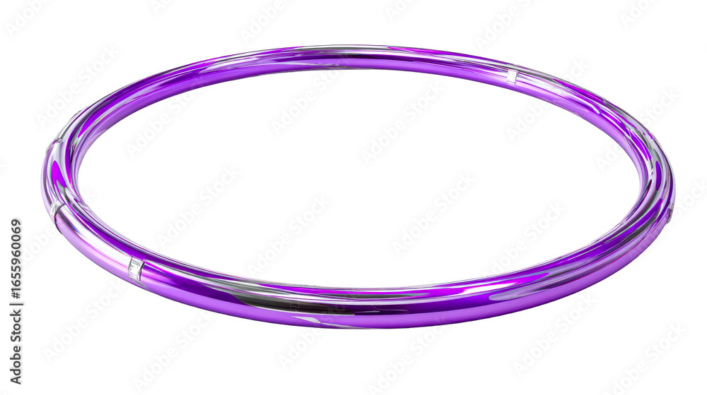 Shiny Purple Swirl Hoop with Metallic Reflections, cut out transparent Shiny Purple Swirl Hoop with Metallic Reflections, cut out transparent