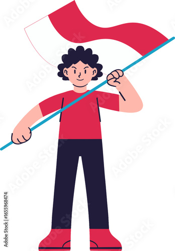 A joyful cartoon character leaping with arms raised in celebration, showing pure happiness.
