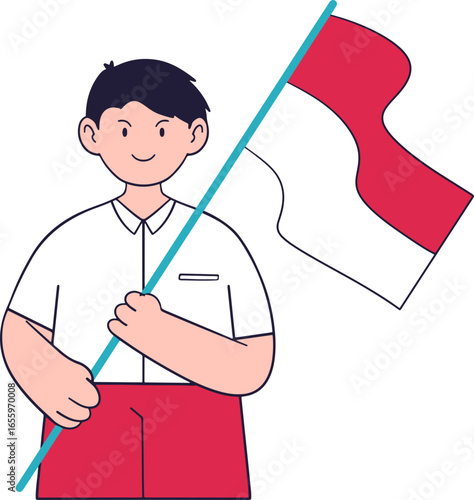 A joyful cartoon character leaping with arms raised in celebration, showing pure happiness.