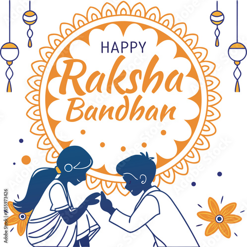 Celebrating the cherished bond of raksha bandhan between brother and sister with love and affection Art & Illustration