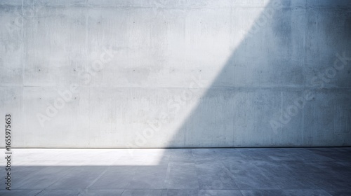 A minimalist scene featuring a gray concrete wall with subtle textures and soft lighting,