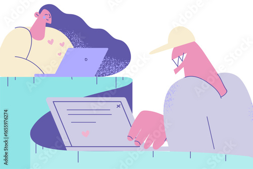 Online fraud, trick in internet dating concept