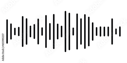 Sound wave icon. Podcast soundwave line of voice. Record music player. Mobile talk track. Sound waves for voice message. Audio wave icon.