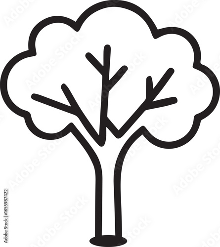 tree icon design vector style line art illustrator