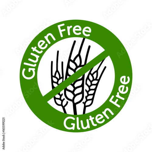 simple gluten free no wheat logo symbol icon vector isolated on transparent background
