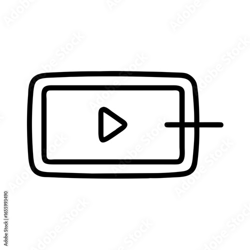 Video icon illustration, button for web design, black button for website
