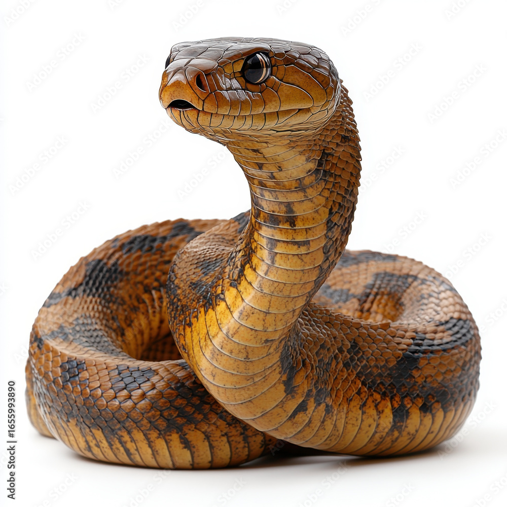 Fototapeta premium Brown snake with mouth open.