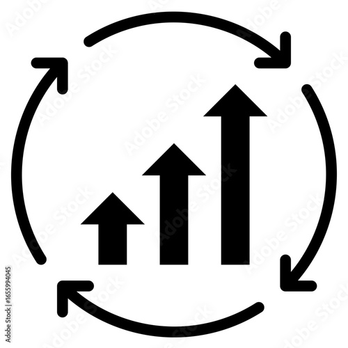 Continous Improvement Icon glyph style vector illustration 