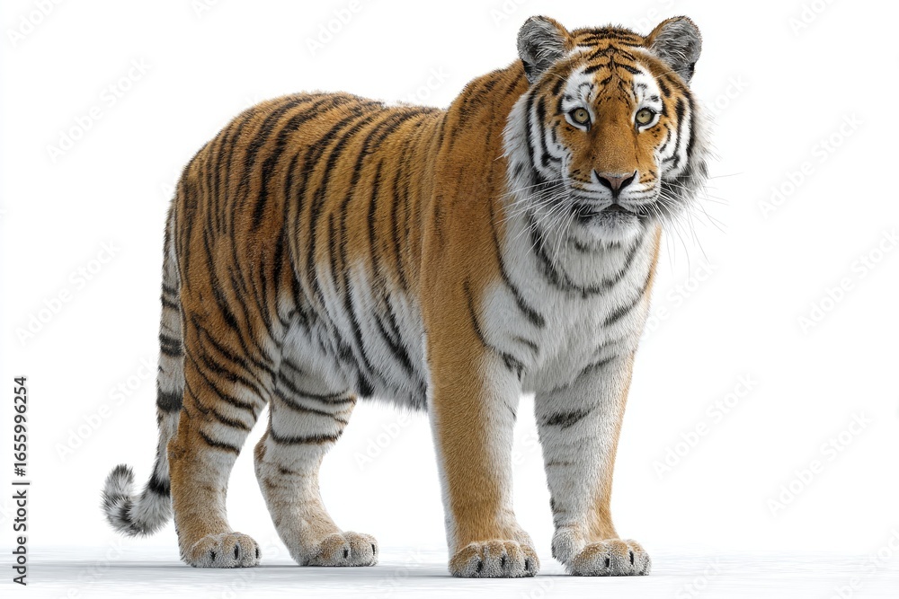 Fototapeta premium Full shot of a tiger, standing