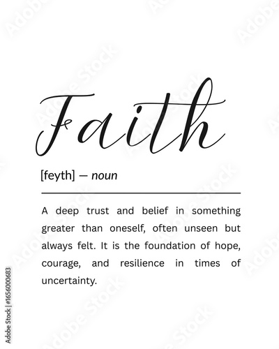 Faith Definition Printable Wall Art, Inspirational Quote Print, Minimalist Dictionary Poster, Spiritual Home Decor, Gift for Friend, Digital Download