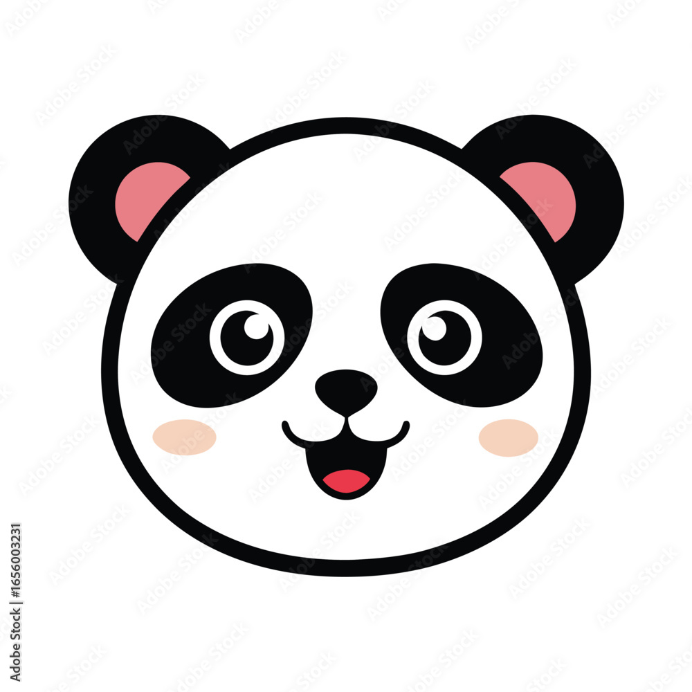 Fototapeta premium Happy Cute Panda Face