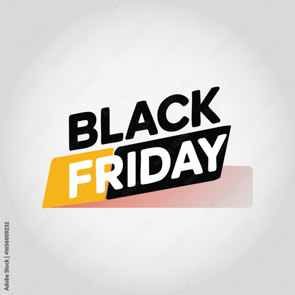 Fototapeta premium Black Friday Sale Text With Yellow and Black Geometric Shape discount offer