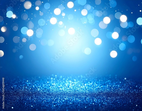 青いきらめきのボケ背景