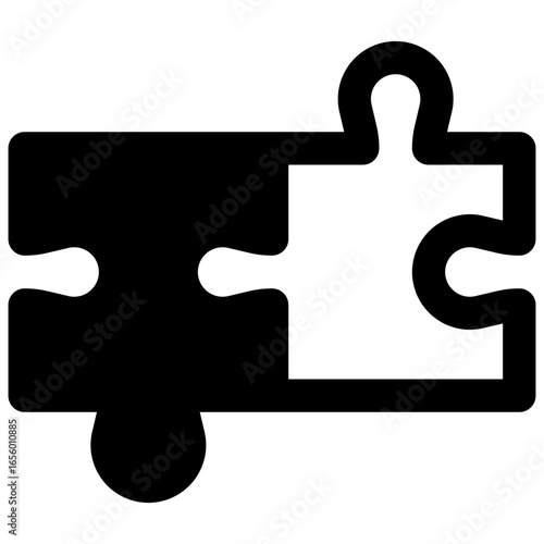 Problem-solving. Outlined stroke vector icon with black-filled details.