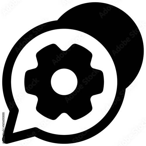 Natural language processing. Outlined stroke vector icon with black-filled details.