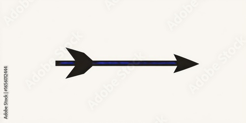 Black arrow icon on a white background, symbolizing direction and guidance in a simple, modern design, Generative AI