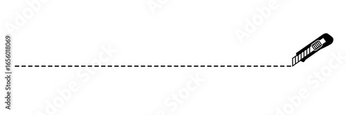 Cut line, Simple icons of cutters and blades