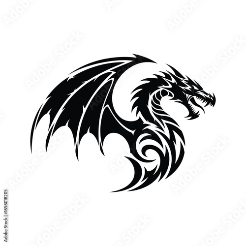 Dragon Tribal Cutting Sticker illustration