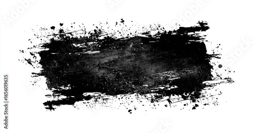 Abstract black paint splatter on white background (1)