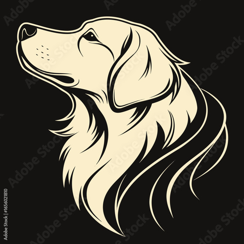vector logo design of a Golden Retriever head