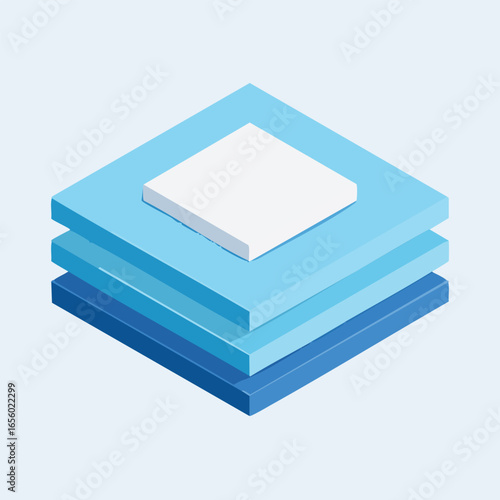 Layered Blue Isometric Platform Mockup